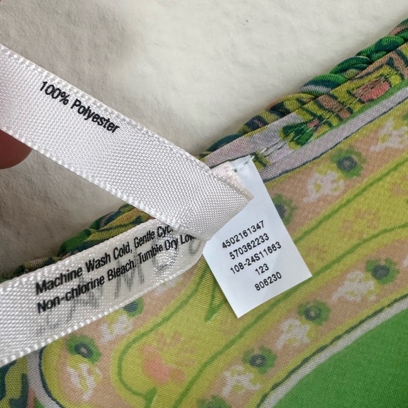 Soma Green Chiffon Scarf-Hem Cover-Up Dress - Picture 11 of 13